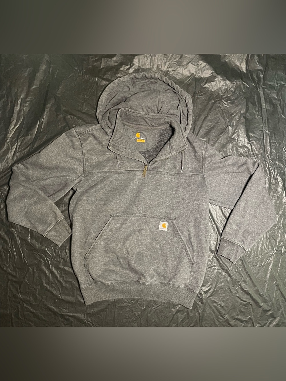 Carhartt Men's Heather Gray Quarter-Zip Hooded Sweatshirt